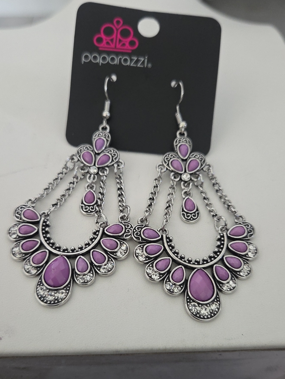Paparazzi Unique Chic Purple Earrings NWT